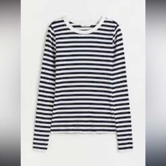 H&M black and white long sleeve size small - Picture 1 of 4